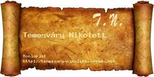 Temesváry Nikolett névjegykártya
