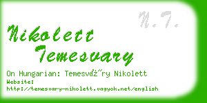 nikolett temesvary business card